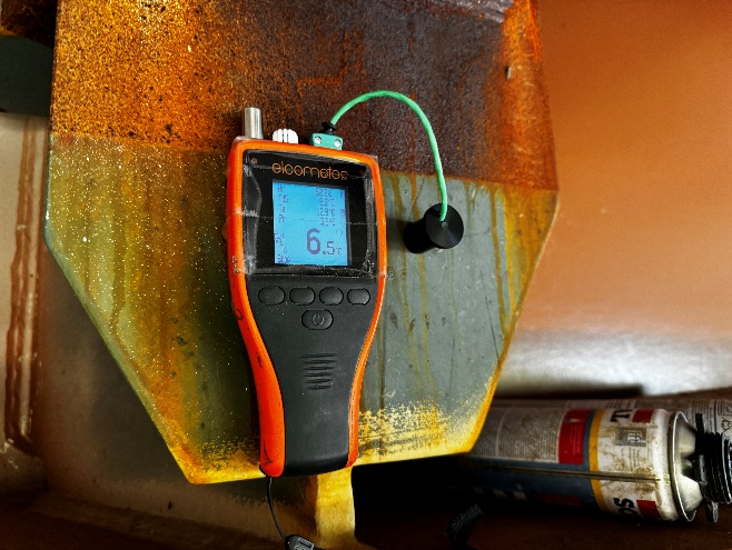 Measurement of climatic conditions according to ISO 8502-4 before surface preparation