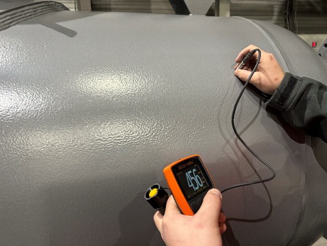 Non-destructive measurement of dry film thickness