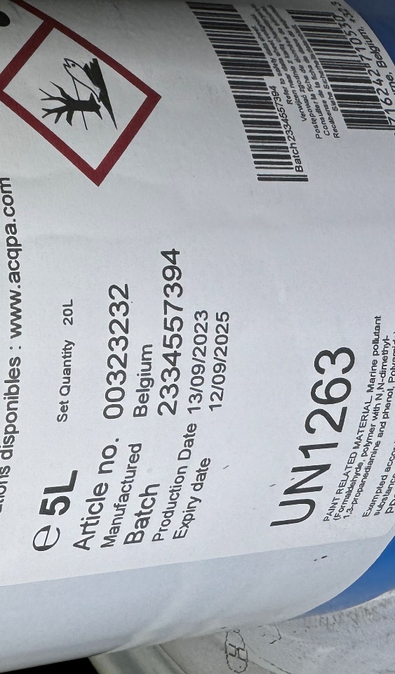 Verification of information displayed on the paint product label