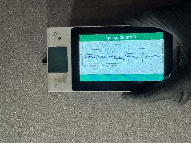 Measurement of surface profile using a stylus roughness gauge according to ASTM D4417 Method B